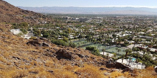 View of Palm Springs from trail