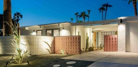 Palm Springs home at dusk