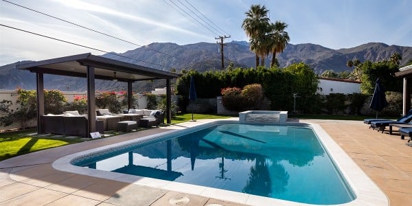 View of Palm Springs rental backyard.