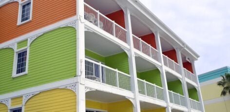 Colorful vacation rental exterior