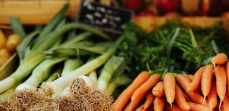Farmers market with veggies