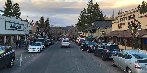 The street in the Village in Big Bear